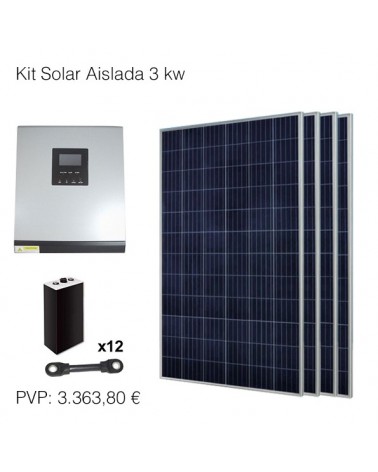 Kit solar aislada 3kw batería pzs 560Ah