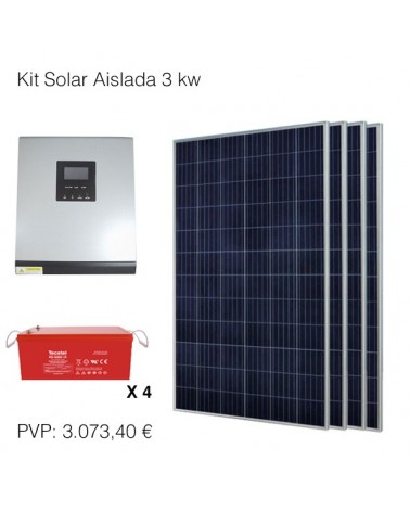 Kit solar aislada 4 paneles x 4 baterías gel